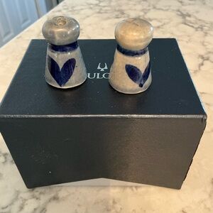 Blue cobalt Heart Salt and Pepper Shakers